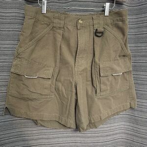 Columbia PFG Cargo Shorts Taupe Cotton Size Medium 7” inseam